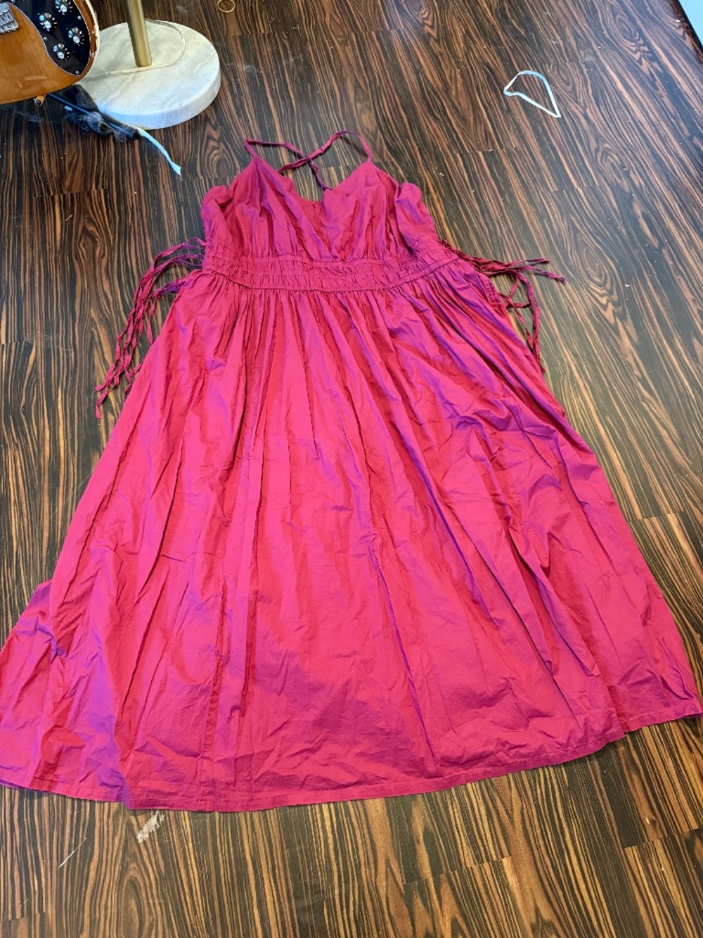 Lane Bryant cranberry criss cross strap maxi dress